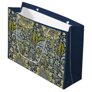 William Morris Kennet Blommig Tapet Blå Guld