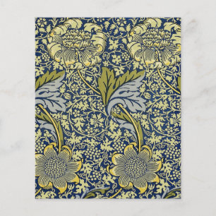 William Morris Kennet Blommig Tapet Blå Guld
