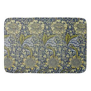 William Morris Kennet Blommig Tapet Blå Guld Badrumsmatta