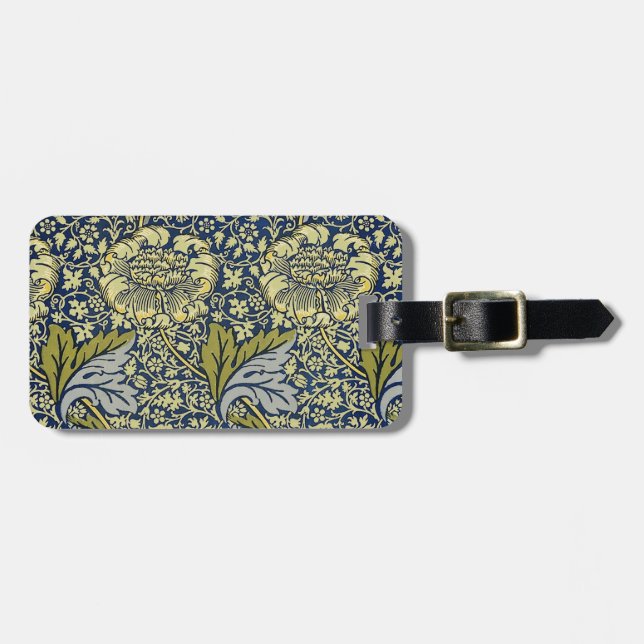 William Morris Kennet Blommig Tapet Blå Guld Bagagebricka (Horisontell Framsida)