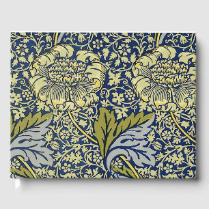 William Morris Kennet Blommig Tapet Blå Guld Gästböcker