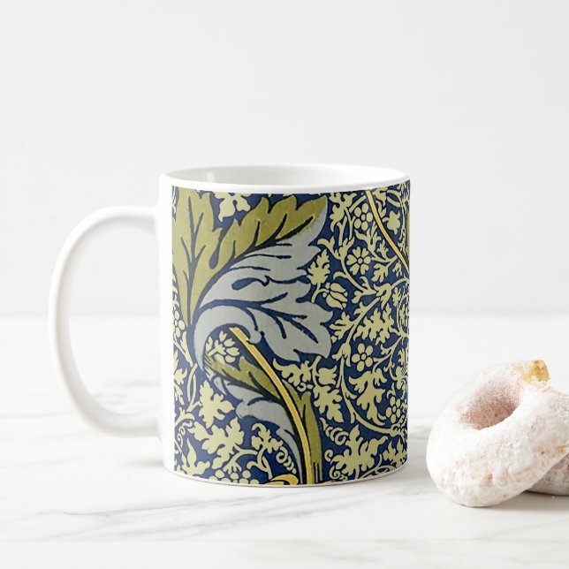 William Morris Kennet Blommig Tapet Blå Guld Kaffemugg (Med munk)