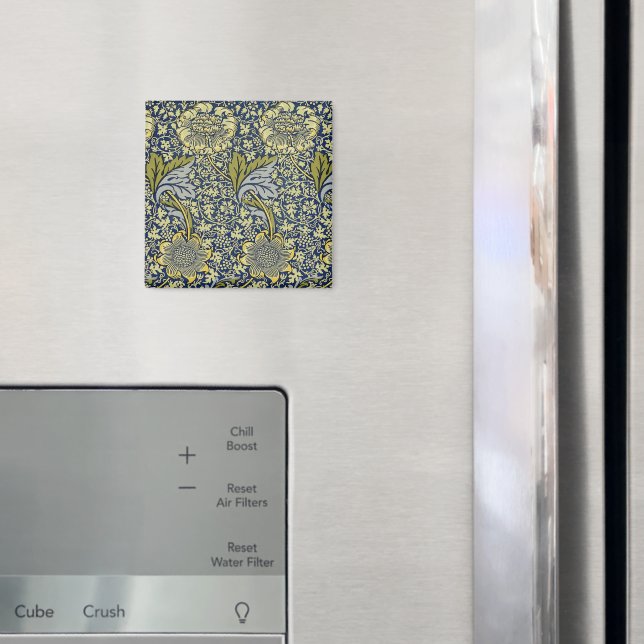 William Morris Kennet Blommig Tapet Blå Guld Magnet (In Situ (Fridge))