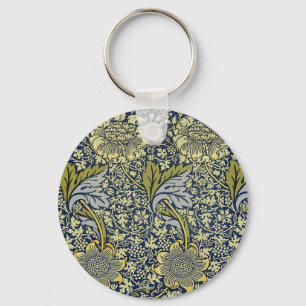 William Morris Kennet Blommig Tapet Blå Guld Nyckelring
