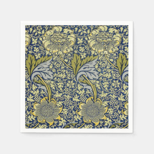 William Morris Kennet Blommig Tapet Blå Guld Pappersservett