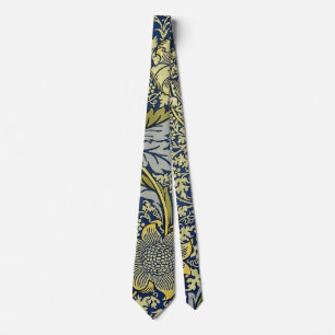 William Morris Kennet Blommig Tapet Blå Guld Slips