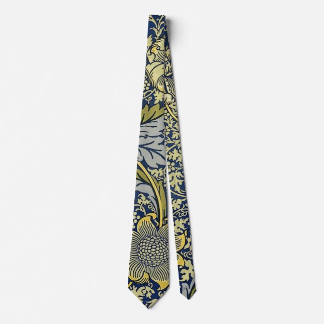 William Morris Kennet Blommig Tapet Blå Guld Slips (Framsida)