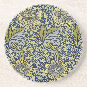 William Morris Kennet Blommig Tapet Blå Guld Underlägg
