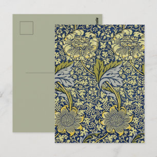 William Morris Kennet Blommig Tapet Blå Guld Vykort