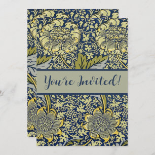 William Morris Kennet Blommigt Tapet Blue Inbjudningar