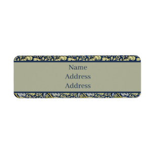 William Morris Kennet Blommigt Tapet Blue Returadress Etikett