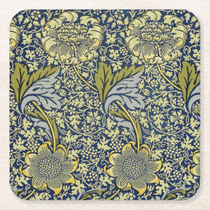 William Morris Kennet Blommigt Tapet Blue Underlägg Papper Kvadrat