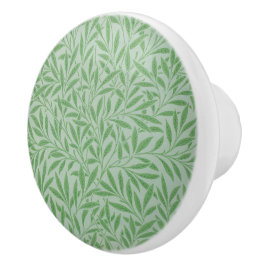 William Morris keramisk knob willow löv grönt Knopp