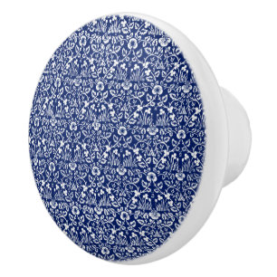 William Morris keramisk knopp, estesisk blådekor Knopp
