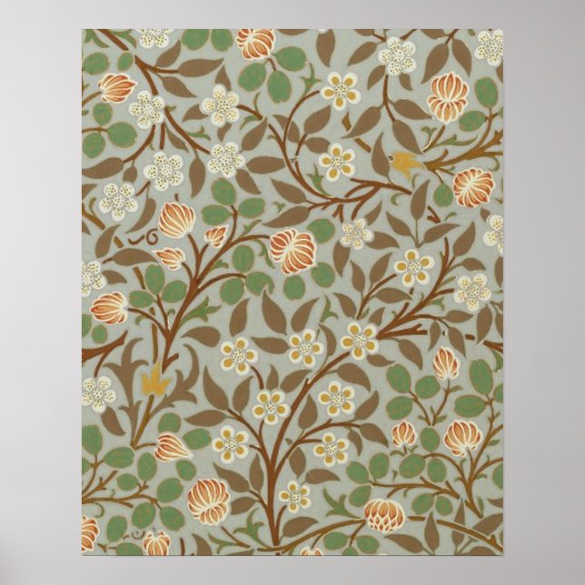 William Morris Klöver Blommig Konst Mönster Poster (Framsidan)
