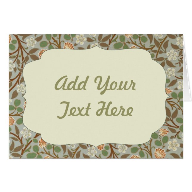 William Morris Klöver Botanical Flower Hälsningskort (Framsidan Horizontal)