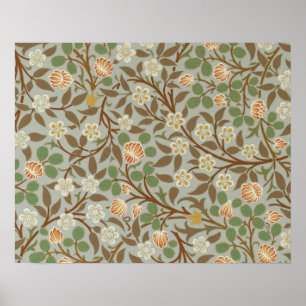 William Morris Klöver Botanical Flower Poster