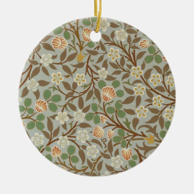 William Morris Klöver Botanisk Blomma Julgransprydnad Keramik (Framsidan)