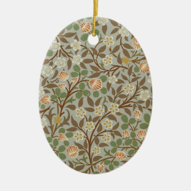 William Morris Klöver Botanisk Blomma Julgransprydnad Keramik (Framsidan)