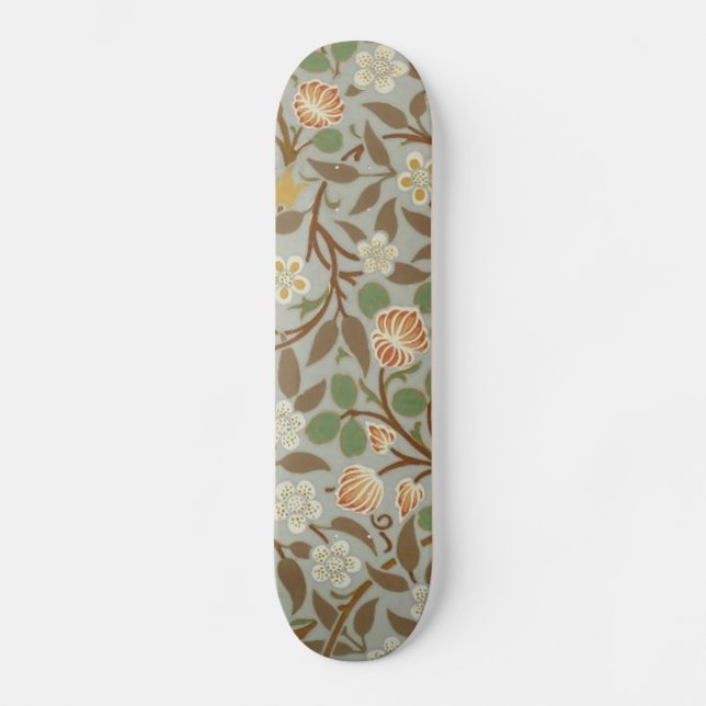 William Morris Klöver Flower Art Mönster Mini Skateboard Bräda 18,5 Cm (Framsida)
