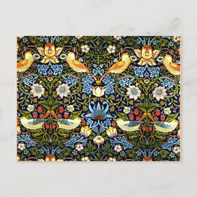 William Morris: Konstruktion för jordgubbstjuv vin Vykort (Framsida)