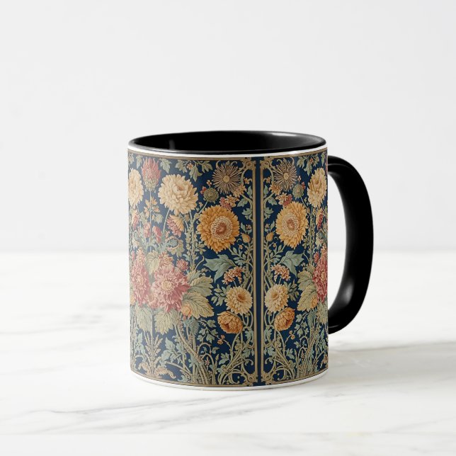 William Morris Krysantemum Blommig Art Nouveau Mugg (Framsida höger)