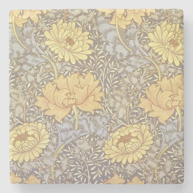 William Morris Krysantemum Blommor Stenunderlägg (Framsidan)