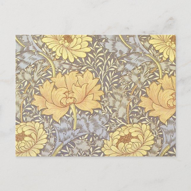 William Morris Krysantemum Blommor Vykort (Framsida)
