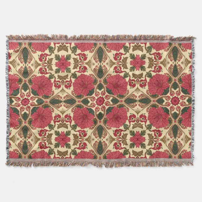  William Morris Krysantemum Floral Art Nouveau  Filt (Framsidan)