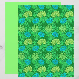 William Morris Krysantemum, Limegrön & Aqua