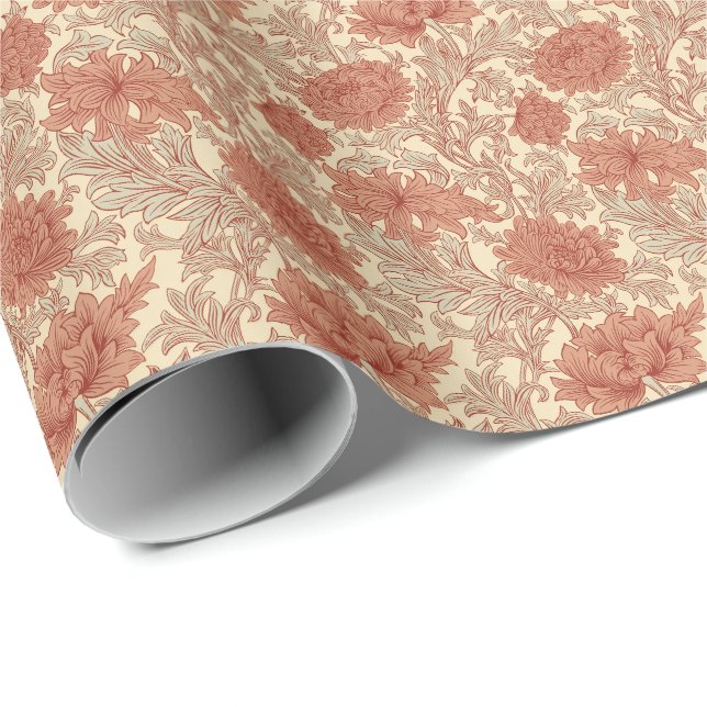William Morris Krysantemum Mönster Inpackningspapp Presentpapper (Rullad Hörn)