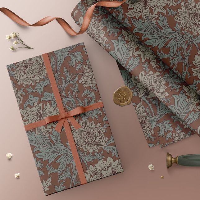 William Morris Krysantemum Mönster Inpackningspapp Presentpapper (Skapare uppladdad)