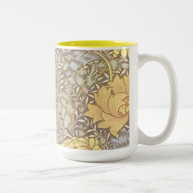 William Morris Krysantemum Mum Blommor Två-Tonad Mugg (Höger)