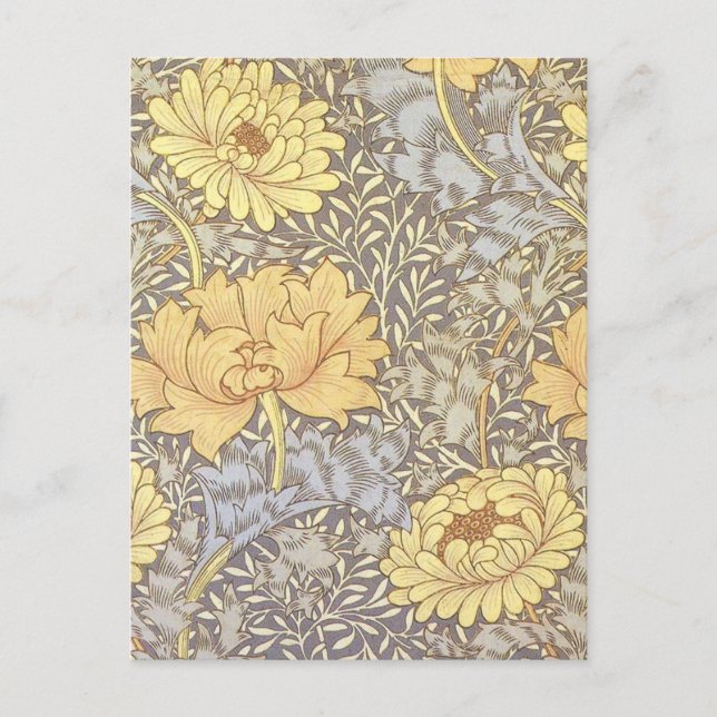 William Morris Krysantemum Mum Blommor Vykort (Framsida)