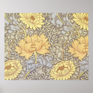 William Morris Krysantemum Vacker Blomma Poster
