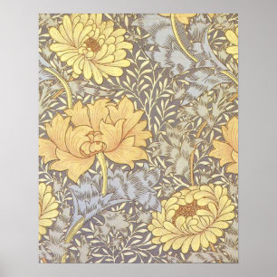 William Morris Krysantemum Vacker Blomma Poster