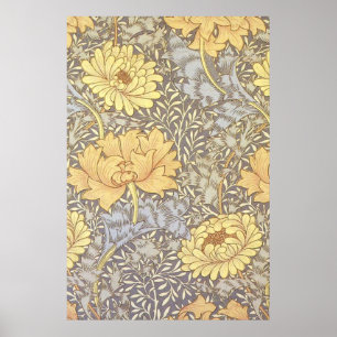 William Morris Krysantemum Vacker Blomma Poster