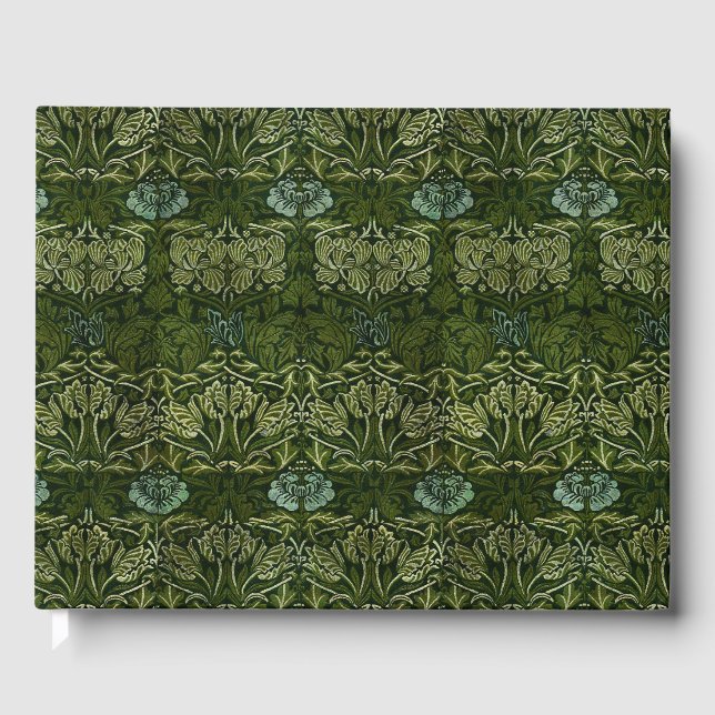 William Morris Large Grönt Lövs & Blue Flower Gästböcker (Framsida)