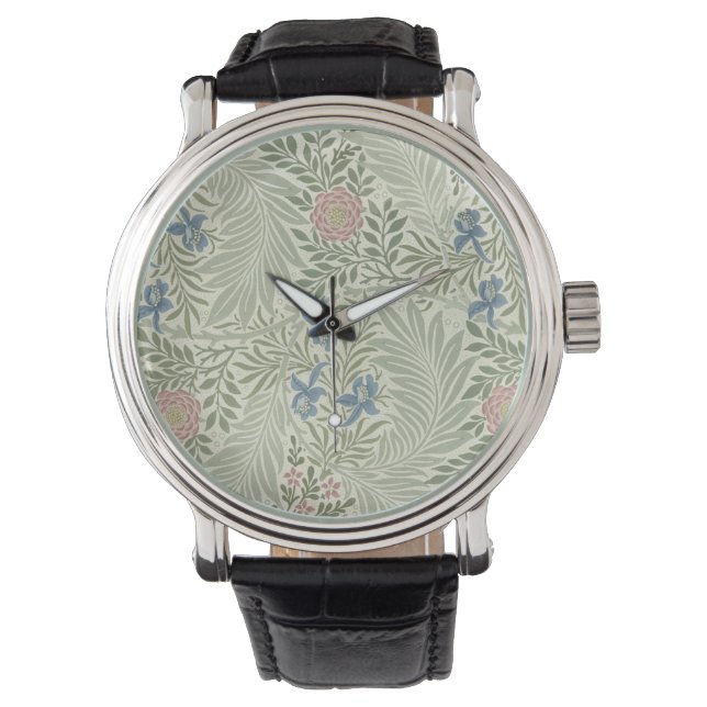 William Morris Larkspur Blommig Tapet Armbandsur (Framsida)