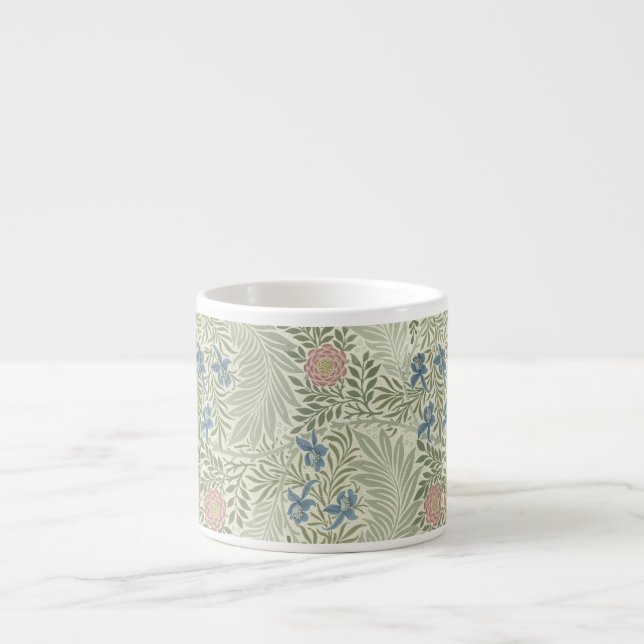William Morris Larkspur Blommig Tapet Espressomugg (Framsidan)