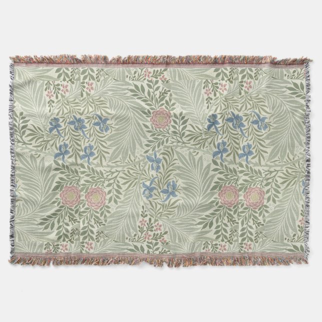 William Morris Larkspur Blommig Tapet Filt (Framsidan)