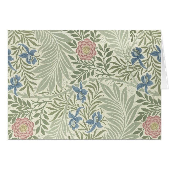 William Morris Larkspur Blommig Tapet Hälsningskort (Framsidan Horizontal)