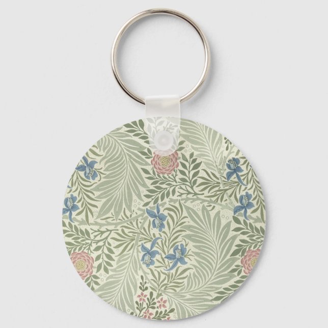 William Morris Larkspur Blommig Tapet Nyckelring (Framsida)