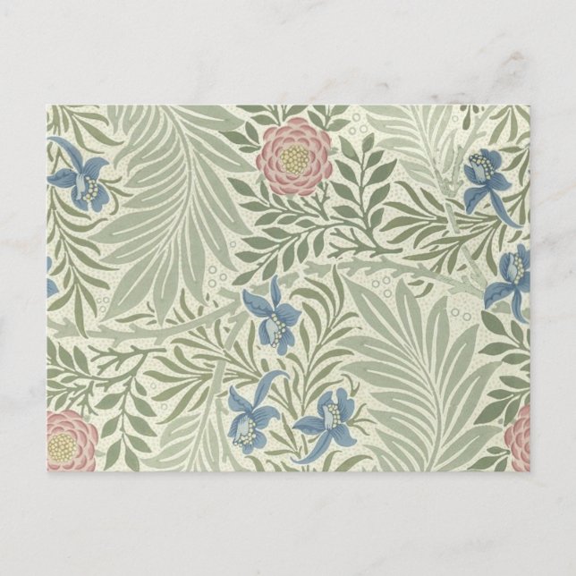 William Morris Larkspur Blommig Tapet Vykort (Framsida)