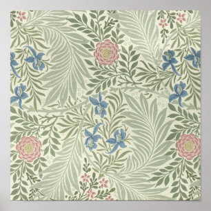 William Morris Larkspur Blommig Tapetmönster Poster