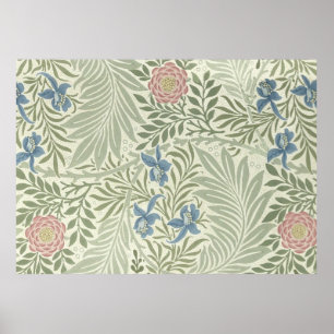 William Morris Larkspur Blommig Tapetmönster Poster