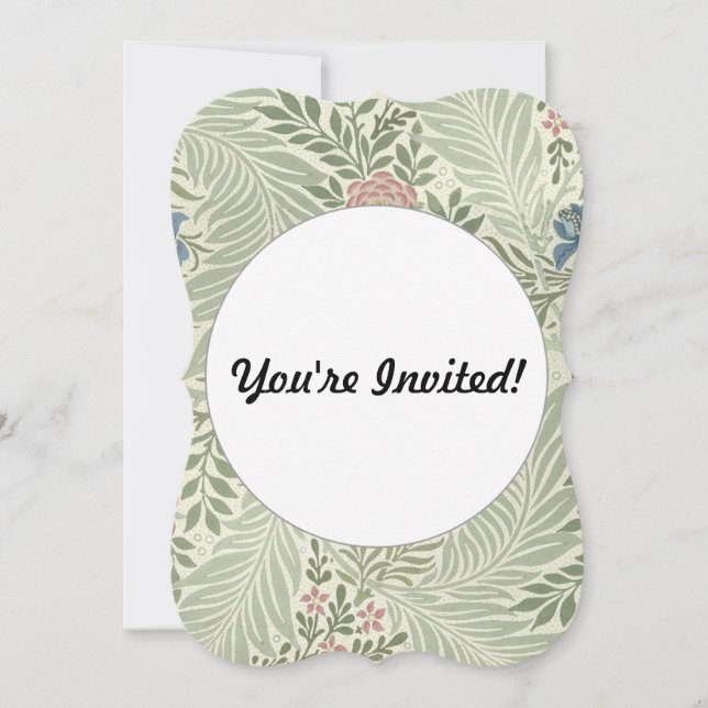 William Morris Larkspur Blommigt Tapet Inbjudningar (Framsida)