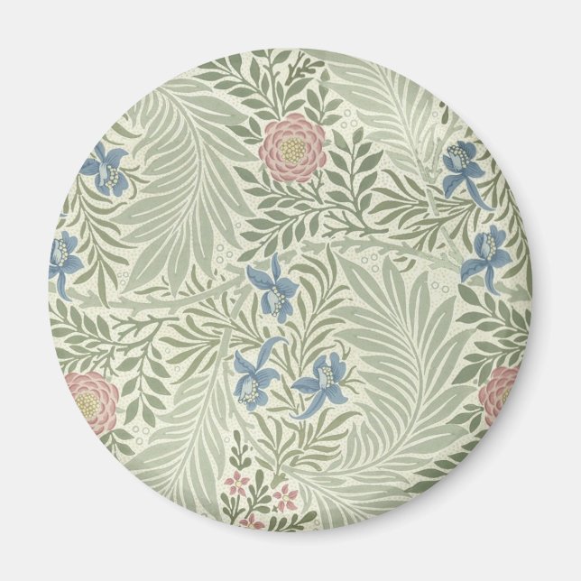 William Morris Larkspur Blommigt Tapet Magnet (Framsidan)