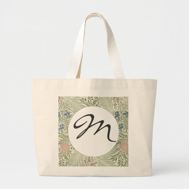 William Morris Larkspur Blommigt Tapet Mönster Jumbo Tygkasse (Framsidan)