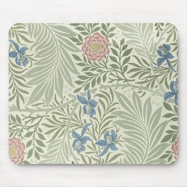 William Morris Larkspur Blommigt Tapet Mönster Musmatta (Framsidan)
